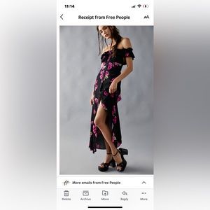 Off the shoulder free people Maxi dress